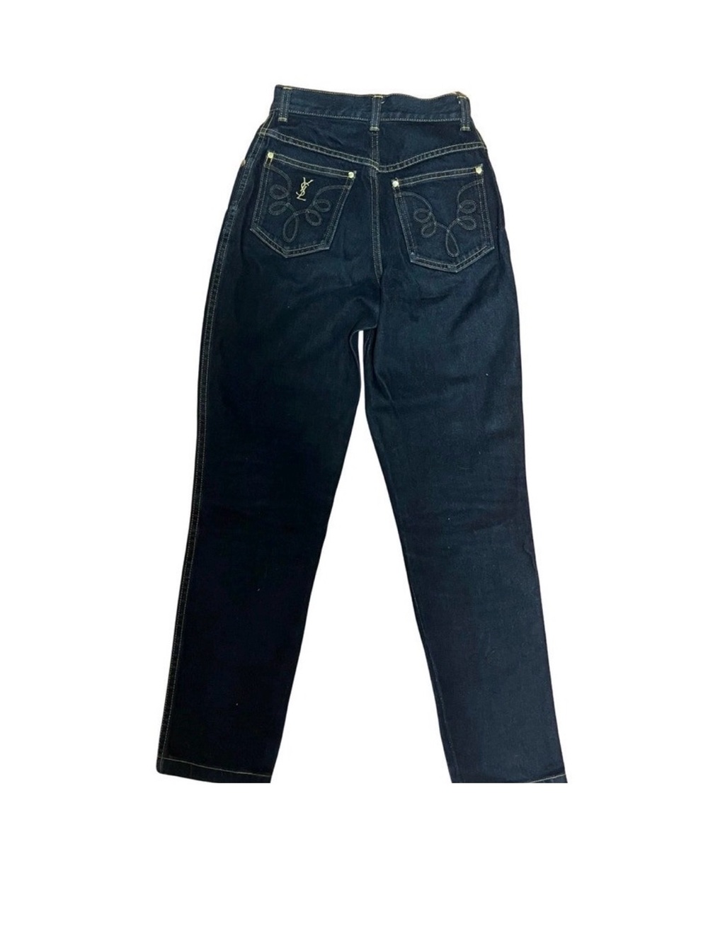 Yves Saint Laurent Dark Navy High-Rise Straight Jeans